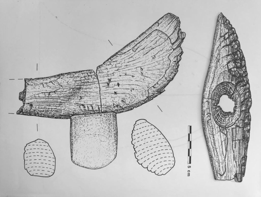 Große Fällaxt archeologische Zeichnung